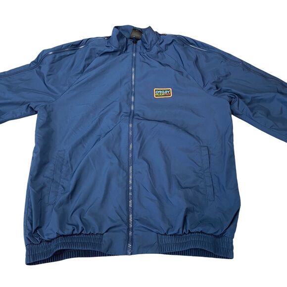 Oakley Ventilation Track Jacket Mens M Blue Regular Fit Lined Full Zip - Picture 10 of 16